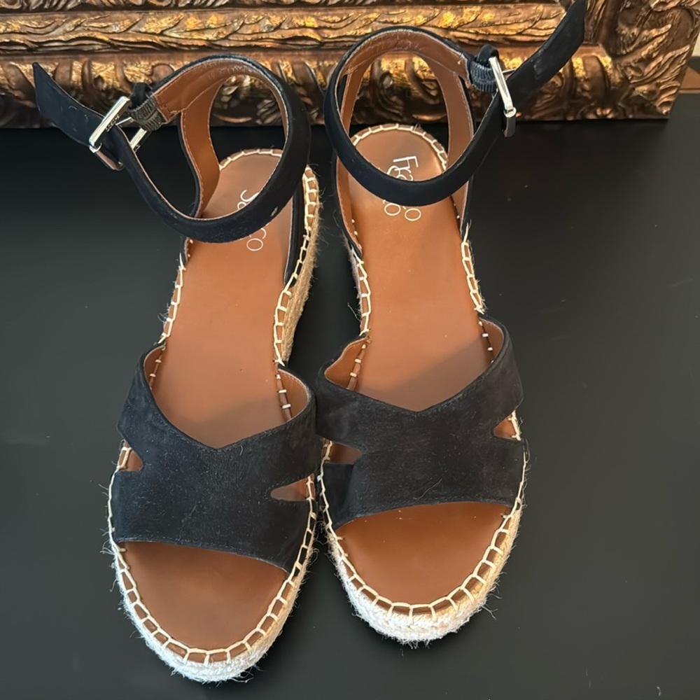 Black suede sandals